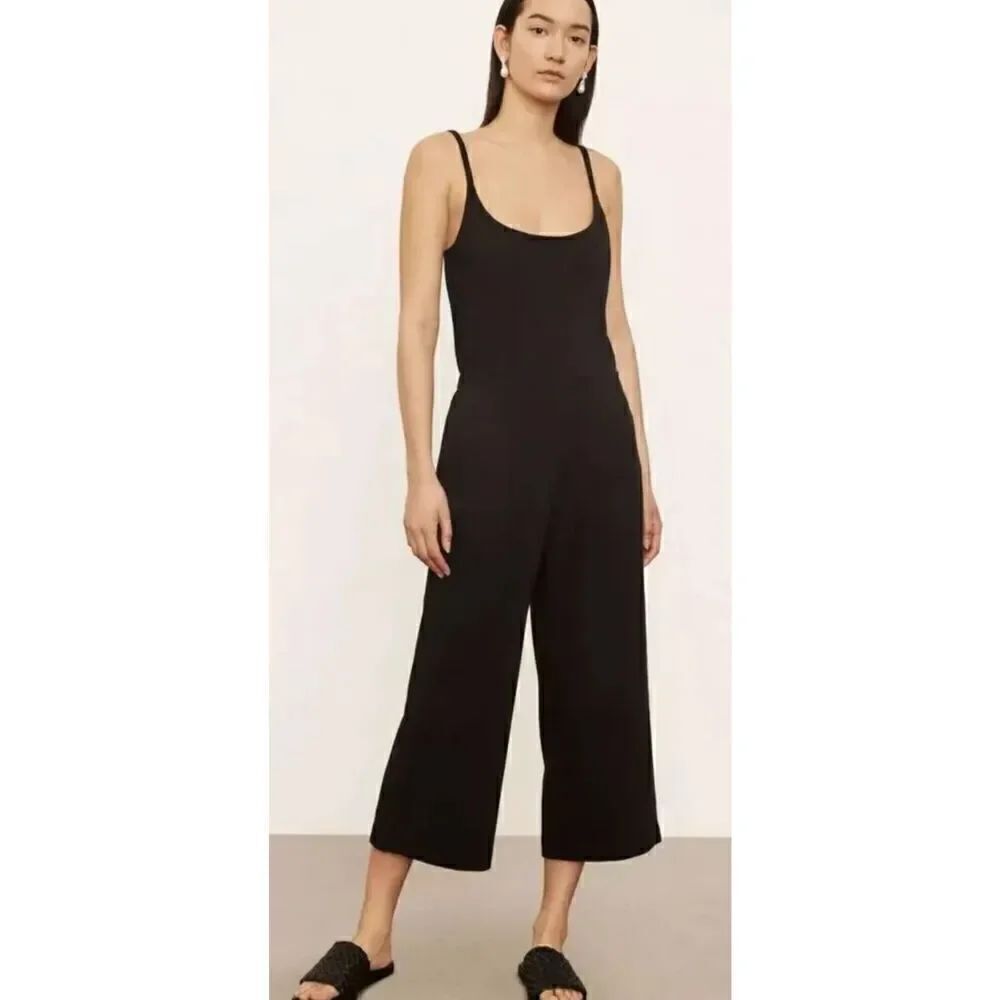 Vince Scoop Neck Jumpsuit in Black NWT Size Small